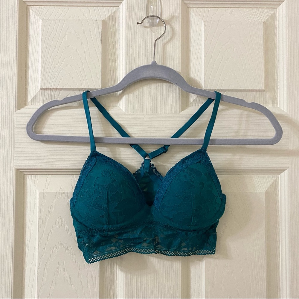 Green VS lace bralette